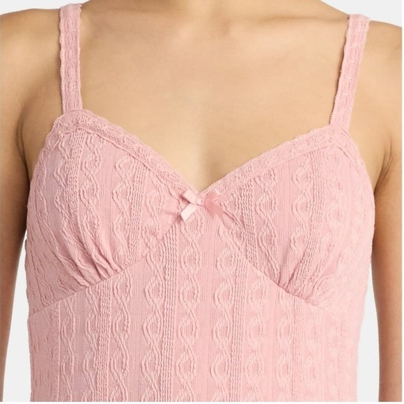 No Boundaries Lace Trim Cable Knit Coquette Mini Dress Rose Pink M (8-10) NWT - Picture 3 of 13